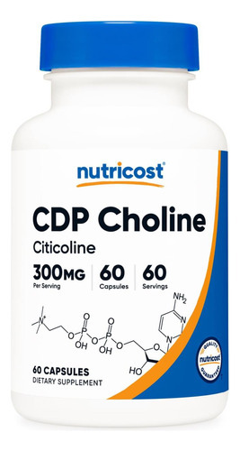 Nutricost Cdp Colina (citicolina) 300 Mg, 60 Cápsulas Vegeta
