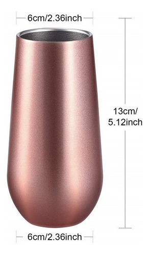 4 Pcs Copo Vinho Isolado Duplo Sem Caule Flauta Champa - Imagem 4