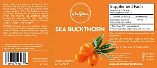 Via Natura Organics Cápsulas De Espinheiro Marinho 1000mg | - Imagem 2