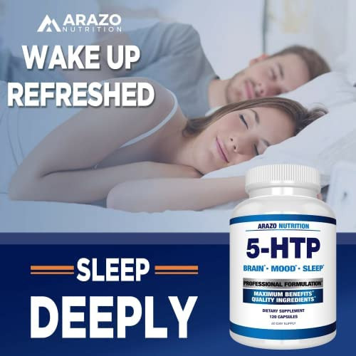 Arazo Nutrition 5-htp 200mg Mais Cálcio Para O Humor, Sono S - Imagem 5