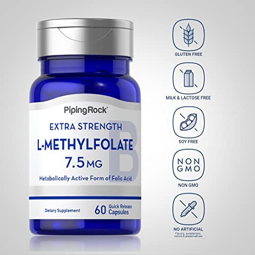 Piping Rock L-metilfolato 7,5 Mg | 60 Cápsulas | Suplemento - Imagem 4