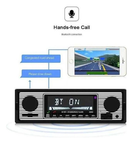 Rádio Automotivo Retrô Vintage Bt Aux Usb 1din Fm - Imagem 5
