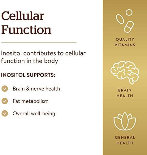 Cápsulas Vegetais Solgar Inositol, 500 Mg, 100 Unidades - Imagem 4