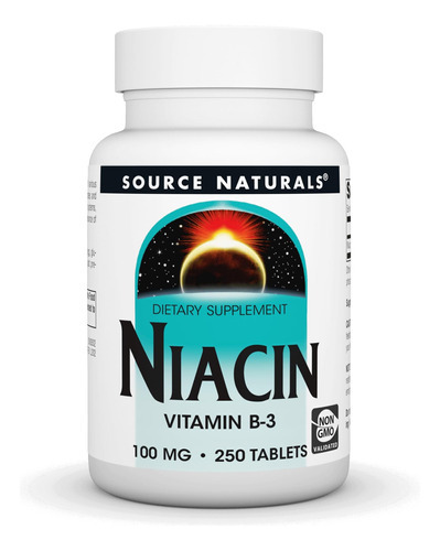 Source Naturals Niacin 100 Mg Vitamina B-3, Non-gmo - 250 Co