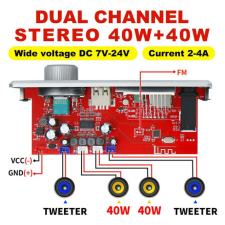 Placa Decodificadora Mp3 Wav, Amplificador De 80w, Microfon - Imagem 2