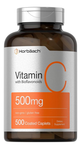 Horbäach Vitamina C 500mg | Com Bioflavonóides | 500 Cápsula