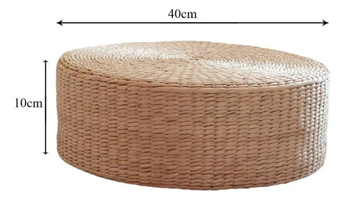 39*39cm Almofada De Assento Pufe Redondo Cor Palha - Imagem 9
