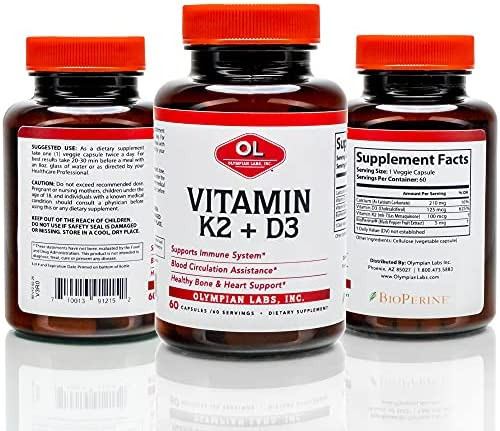 Olympian Labs Vitamina K2 + D3, 60 Porções, Suporta Sistema - Imagem 2