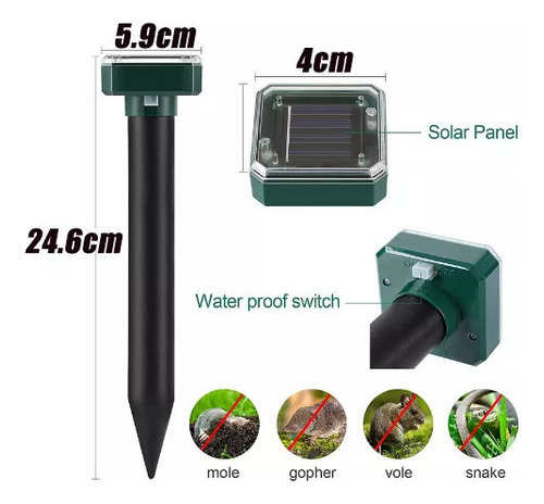 4 Peças De Repelente Solar Ultrassônico Anti-rato Cobra - Imagem 4