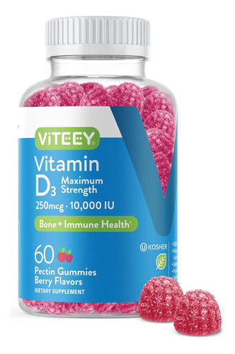 Gomas De Vitamina D3 Para Adultos E Adolescentes - 10.000 Ui