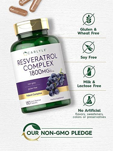 Suplemento De Resveratrol Carlyle 1800 Mg | 180 Cápsulas | - Imagem 3