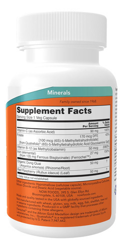 Now Foods Supplements, Cápsulas Complexas De Ferro, Não Cons - Imagem 2
