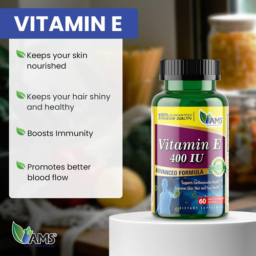 America Medic & Science Vitamin E 400 Ui (60 Softgels) Suple - Imagem 2