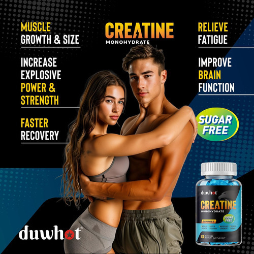 Gomas De Monohidrato De Creatina Duwhot Para Homens E Mulher - Imagem 3