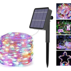 1 Solar String Lights Decoração De Natal Ao Ar Livre 20m 200