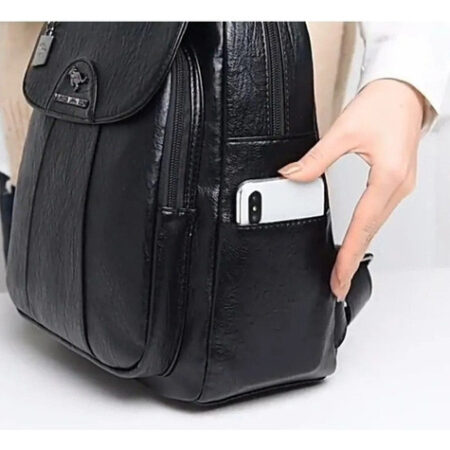 Mochila Feminina De Couro Pu Vintage - Imagem 16