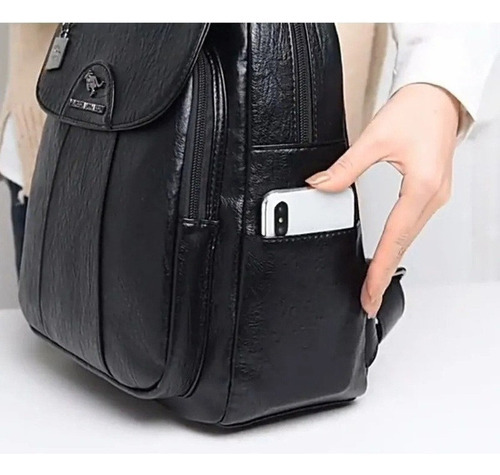 Mochila Feminina De Couro Pu Vintage - Imagem 16