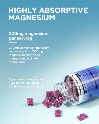 Gomas De Magnésio Com Glicinato De Magnésio De 2100 Mg E Cit - Imagem 2