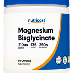 Bisglicinato De Magnésio Em Pó Nutricost 250g Sem Sabor