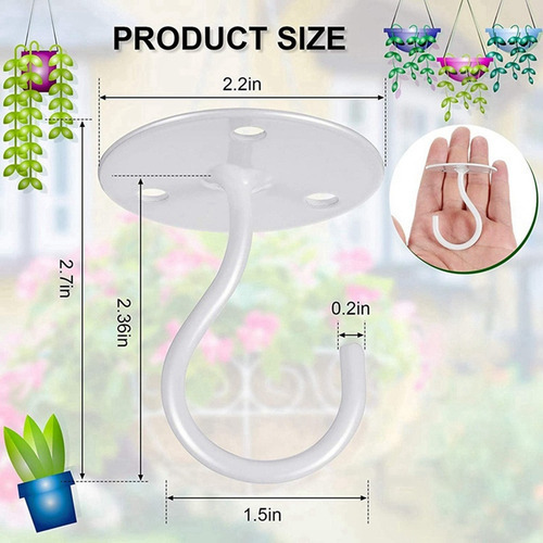 Ganchos De Teto Para Pendurar Plantas, Suporte De Parede Pes - Imagem 5