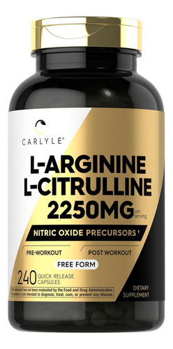 Complexo Carlyle L-arginina L-citrulina | 2250mg | 240 Cápsu