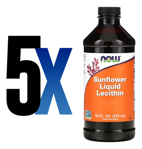 Lecitina De Girassol Now Foods 473 Ml Puro Importado 5un - Imagem 2