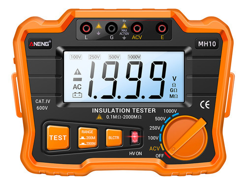 Testador De Resistência De Isolamento Digital Aneng Mh10 0.1