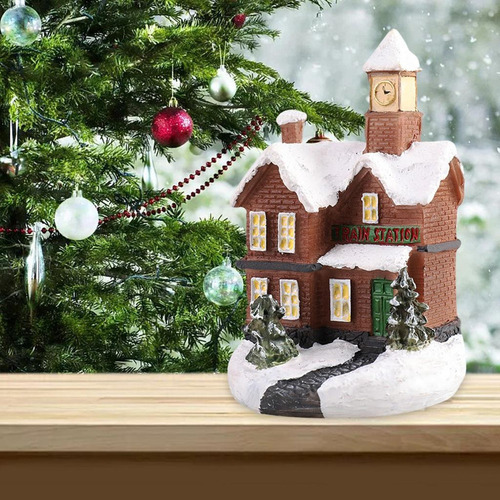 4 Peças Natal Snow House Led Lámpara Enfeites De De Natal - Imagem 10