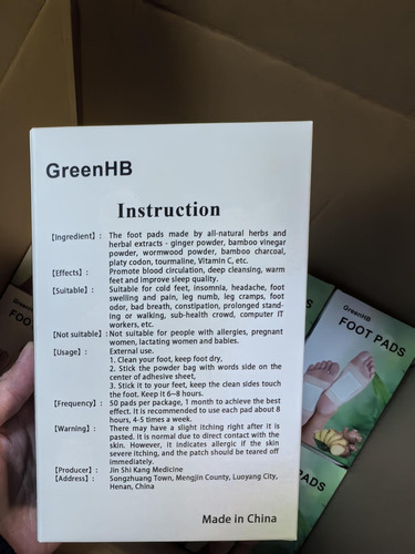 Greenhb Drenagem Linfática Gengibre Almofadas Para Os Pés 50 - Imagem 8