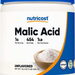 Ácido Málico Em Pó Nutricost 454g Sem Glúten, Não Transgênic