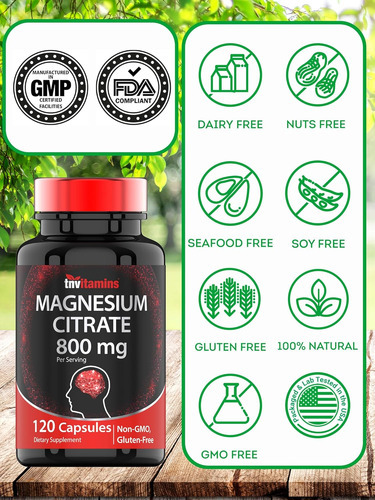 Citrato De Magnésio 800 Mg - 120 Cápsulas | Suprimento De Do - Imagem 7