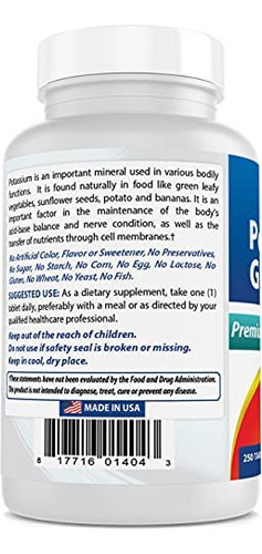 Melhor Suplemento Natural De Gluconato De Potássio, Comprim - Imagem 4