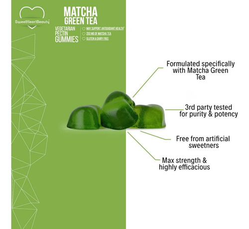 Vitamina Gomosa De Extrato De Chá Verde Matcha Com Extrato D - Imagem 5