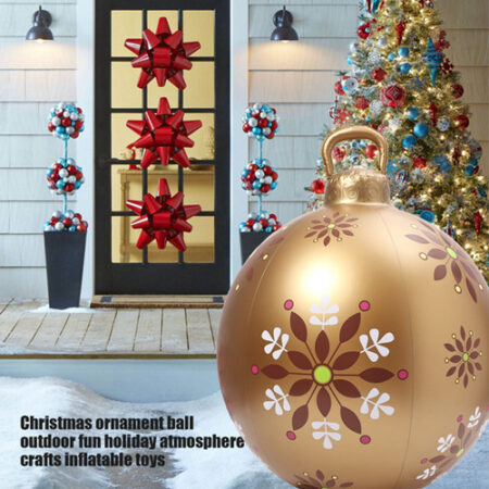 Enfeites De Bola Decorados De Natal Infláveis De Pvc Grandes - Imagem 27