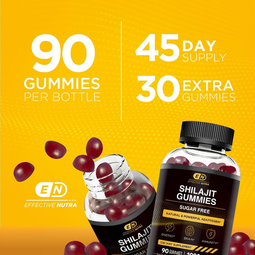 Eficaz Nutra Pure Himalayan Shilajit Gummies Para Homens E M - Imagem 4