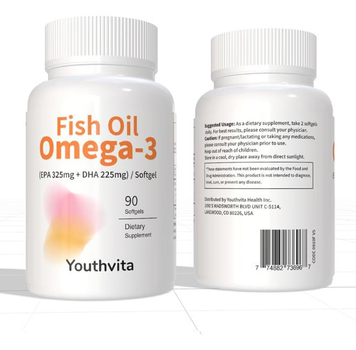 Youthvita Omega 3 Peixe Óleo 1000mg, Epa Dha Tripla Força Pa - Imagem 8