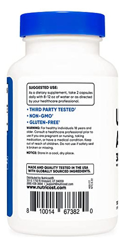 Suplemento Nutricost Ácido Ursólico 300mg 120 Cápsulas - Imagem 3