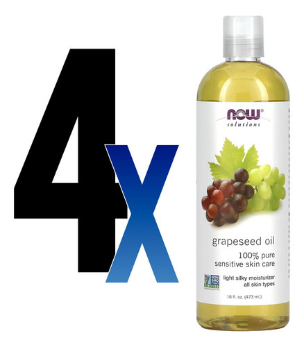 Óleo De Semente De Uva 473ml Now Foods Grapeseed Oil 4un - Imagem 2