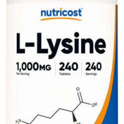 Suplemento Nutricost L-lisina 1000 Mg 240 Comprimidos
