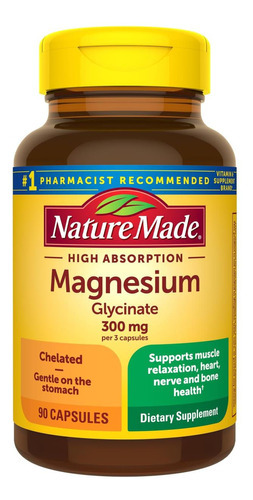 Glicinato De Magnésio De Alta Absorção Nature Made 300 Mg Po