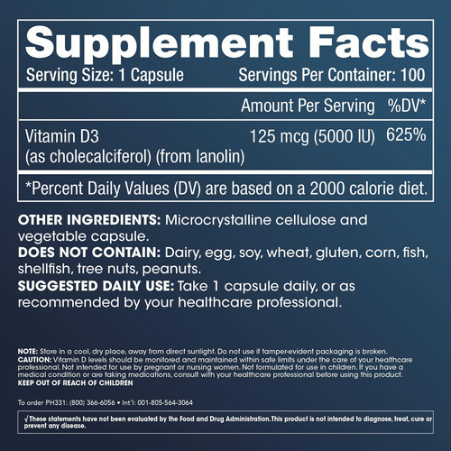 Prohealth Vitamin Diu (5000 Ui, 100 Cápsulas) - Imagem 3