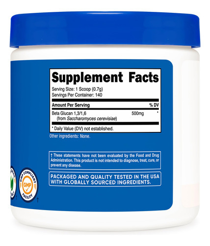 Beta Glucan Em Pó Nutricost 100g 1,3/1,6 Não Transgênico Sem - Imagem 6