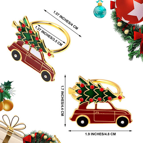 12 Peças De Anéis De Guardanapo De Natal De Metal Banhado A - Imagem 8