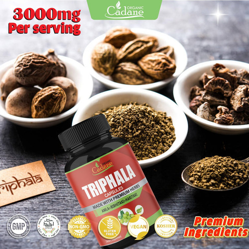 Suplementos Cápsulas Orgânicas Cadane Triphala 3000 Mg 120 C - Imagem 4
