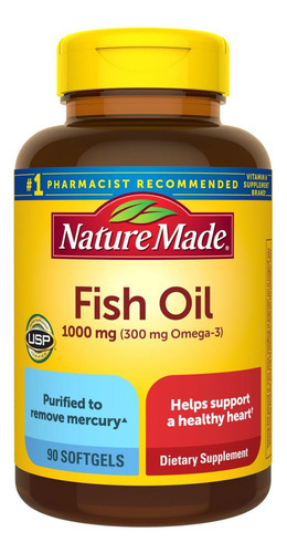 Nature Made Fish Oil 1000 Mg Softgels, Suplementos De Óleo D
