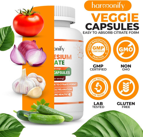 Harmonify Suplemento De Citrato De Magnésio 800 Mg Por Porçã - Imagem 2