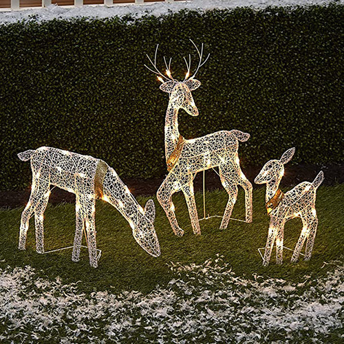 Kit 3 Enfeites De Natal De Renas Deer Glow Led Garden Kid - Imagem 5