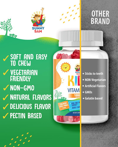 Sunny Sam Vitamina D3 Gomas 1000 Ui Para Crianças E Adultos - Imagem 5