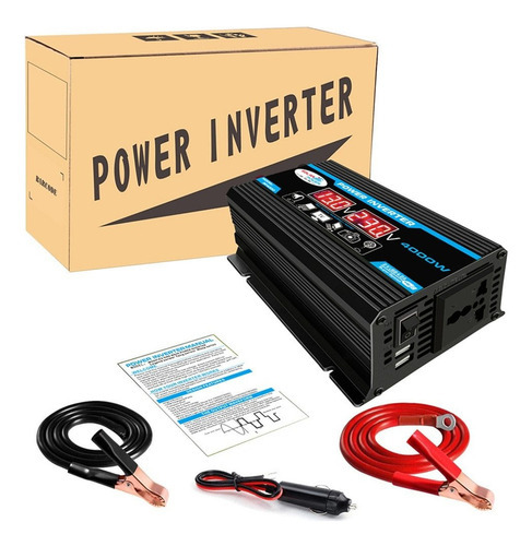 Inversor De Carro 12v-110v 4000w Smart Digital 2 Saída