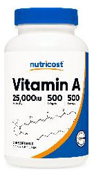 Suplemento De Vitamina A Nutricost 25000 Ui 500 Cápsulas Gel - Imagem 2